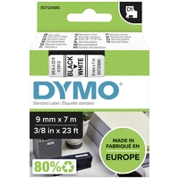 DYMO Schriftband D1 40913 Bandfarbe: Weiß Schriftfarbe:Schwarz 9mm 7m DYMO Schriftband D1 40913 Bandfarbe: Weiß Schriftfarbe:Schwarz 9mm 7m