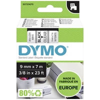 DYMO Schriftband D1 40910 Bandfarbe: Transparent Schriftfarbe:Schwarz 9mm 7m DYMO Schriftband D1 40910 Bandfarbe: Transparent Schriftfarbe:Schwarz 9mm 7m