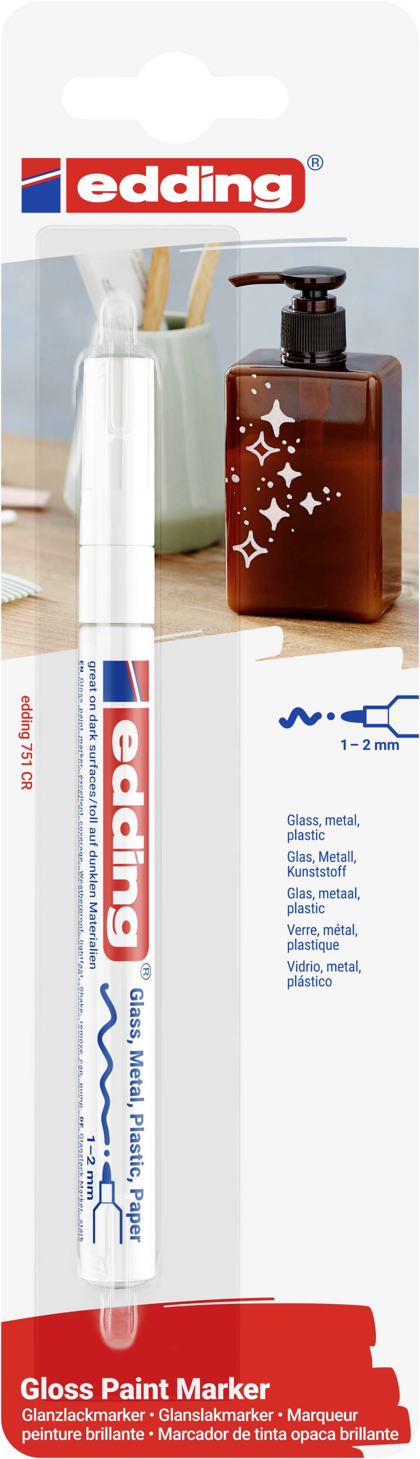 Edding 751 4-751-1-1049 Lackmarker Weiß 2 mm, 4mm