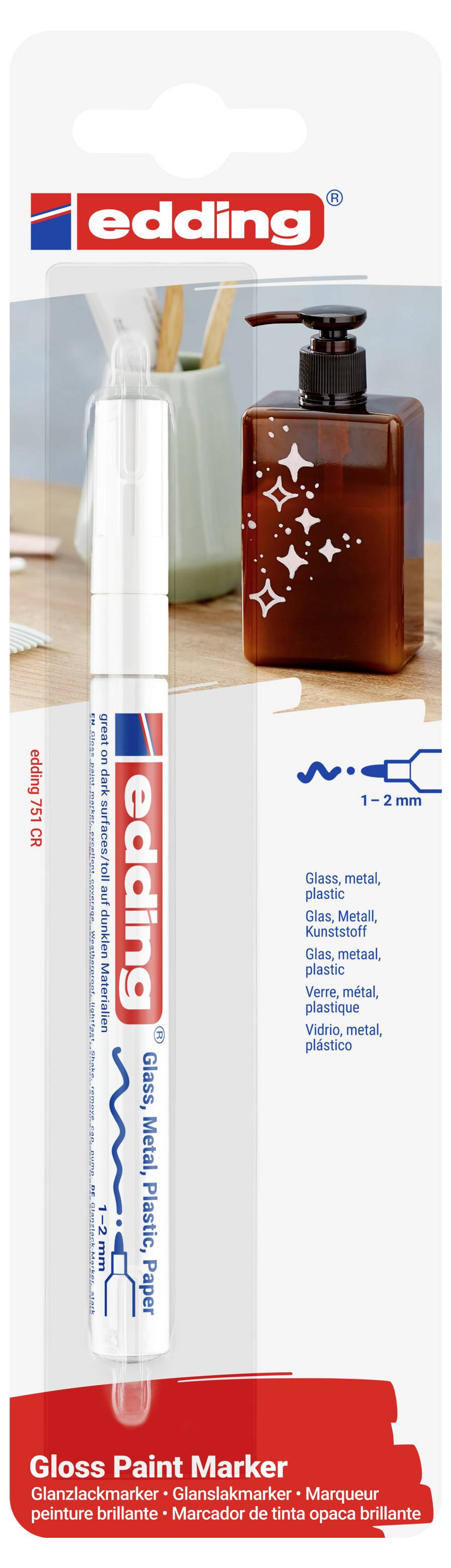 Edding 751 4-751-1-1049 Lackmarker Weiß 2 mm, 4mm