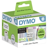 DYMO Etiketten Rolle 11354 S0722540 57 x 32mm Papier Weiß 1000 St. Permanent haftend Universal-Etiketten DYMO Etiketten Rolle 11354 S0722540 57 x 32mm Papier Weiß 1000 St. Permanent haftend Universal-Etiketten
