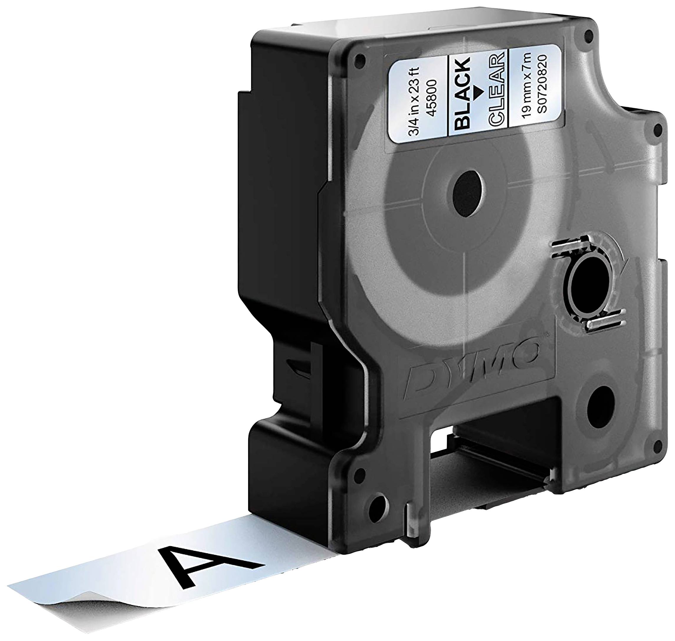 Schriftband DYMO D1 45800 Bandfarbe: Transparent Schriftfarbe:Schwarz 19 mm 7 m