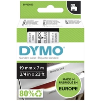 DYMO Schriftband D1 45800 Bandfarbe: Transparent Schriftfarbe:Schwarz 19mm 7m DYMO Schriftband D1 45800 Bandfarbe: Transparent Schriftfarbe:Schwarz 19mm 7m