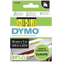 DYMO Schriftband D1 45808 Bandfarbe: Gelb Schriftfarbe:Schwarz 19mm 7m DYMO Schriftband D1 45808 Bandfarbe: Gelb Schriftfarbe:Schwarz 19mm 7m