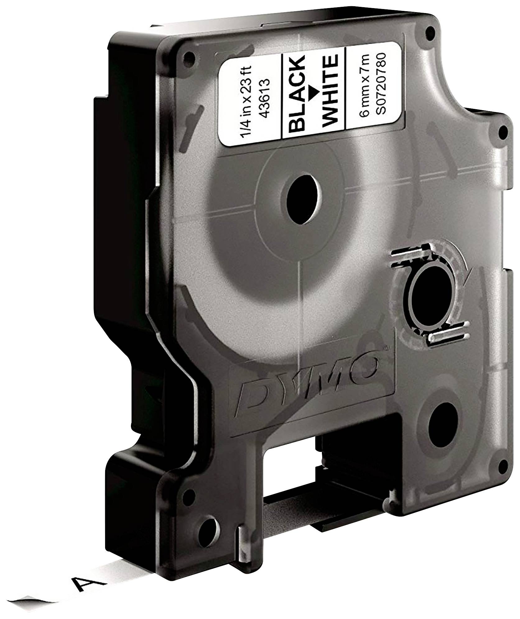 Schriftband DYMO D1 43613 Bandfarbe: Weiß Schriftfarbe:Schwarz 6 mm 7 m
