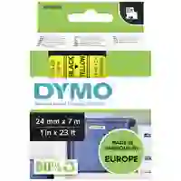 DYMO Schriftband D1 53718 Bandfarbe: Gelb Schriftfarbe:Schwarz 24mm 7m DYMO Schriftband D1 53718 Bandfarbe: Gelb Schriftfarbe:Schwarz 24mm 7m