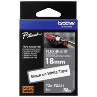 Brother Schriftband Flexibel TZe-FX TZe-FX241 Bandfarbe: Weiß Schriftfarbe:Schwarz 18mm 8m Brother Schriftband Flexibel TZe-FX TZe-FX241 Bandfarbe: Weiß Schriftfarbe:Schwarz 18mm 8m