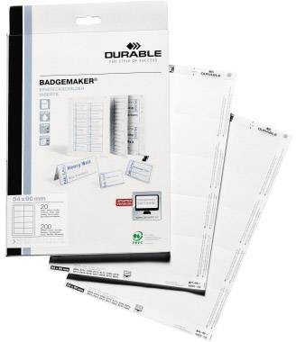 Durable 145302 Einsteckschild Namensschild BADGEMAKER® - 1453 (B x H) 75 mm x 40 mm 240 St.