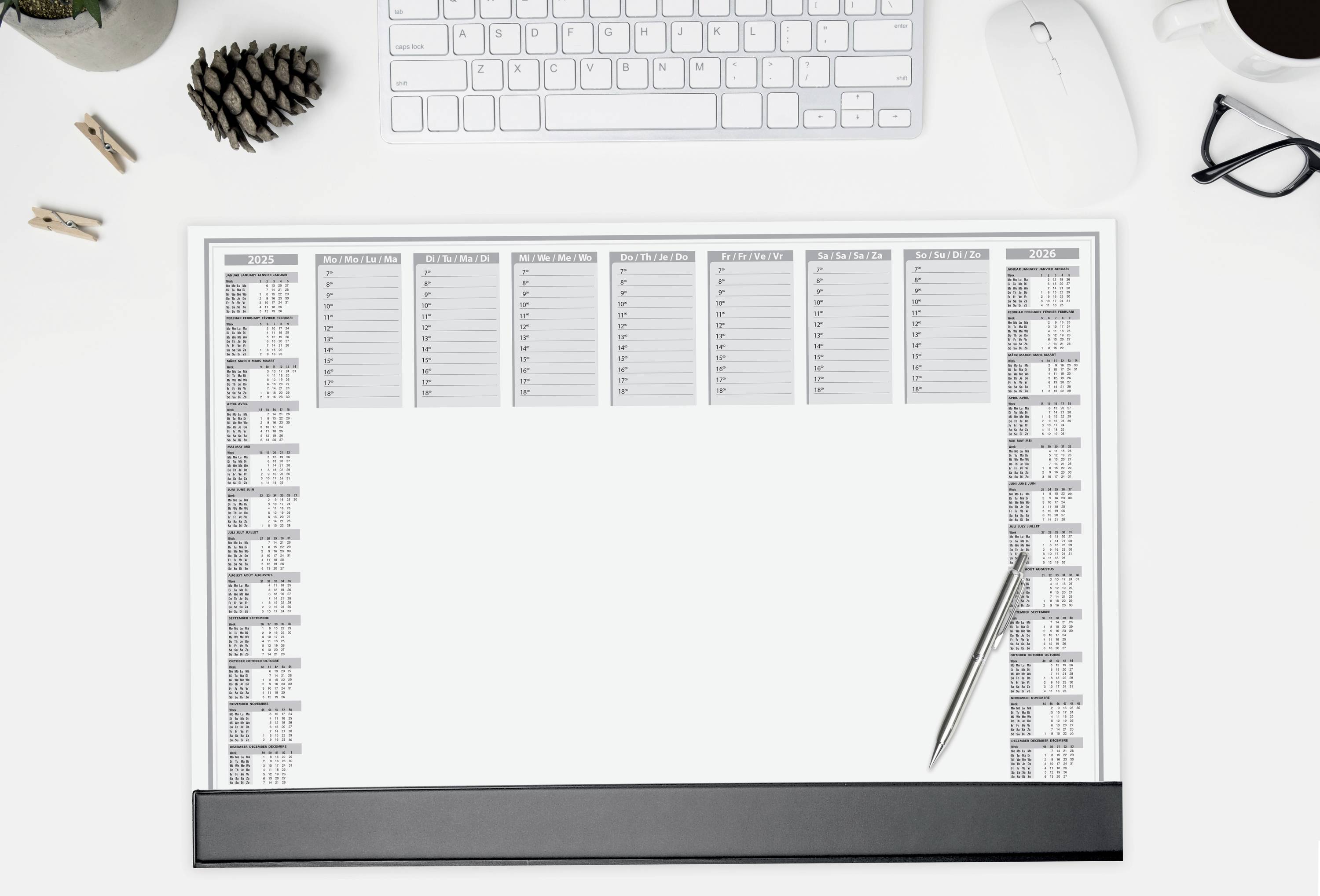 Sigel Office HO365 Schreibunterlage 2-Jahreskalender Schwarz, Weiß (B x H) 595mm x 410mm