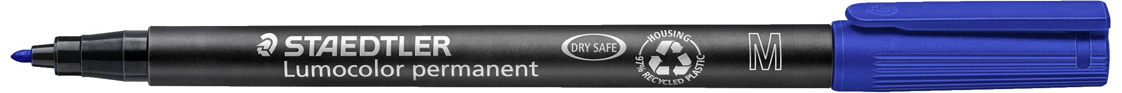 Staedtler Lumocolor permanent M DRY SAFE 317-3 Permanentmarker Blau wasserfest: Ja