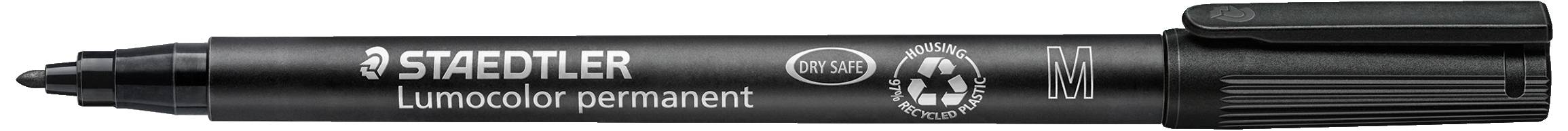 Staedtler Lumocolor permanent M DRY SAFE 317-9 Permanentmarker Schwarz wasserfest: Ja