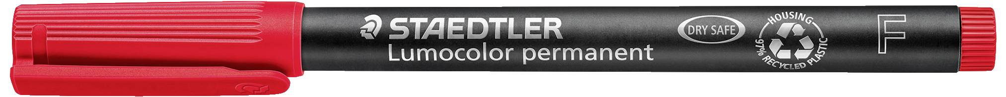 Staedtler Lumocolor permanent F DRY SAFE 318-2 Permanentmarker Rot wasserfest: Ja
