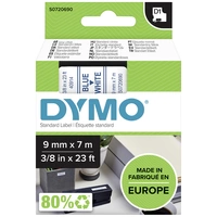 DYMO Schriftband D1 40914 Bandfarbe: Weiß Schriftfarbe:Blau 9mm 7m DYMO Schriftband D1 40914 Bandfarbe: Weiß Schriftfarbe:Blau 9mm 7m