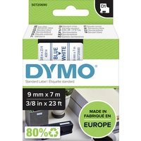 DYMO Schriftband D1 40914 Bandfarbe: Weiß Schriftfarbe:Blau 9mm 7m DYMO Schriftband D1 40914 Bandfarbe: Weiß Schriftfarbe:Blau 9mm 7m