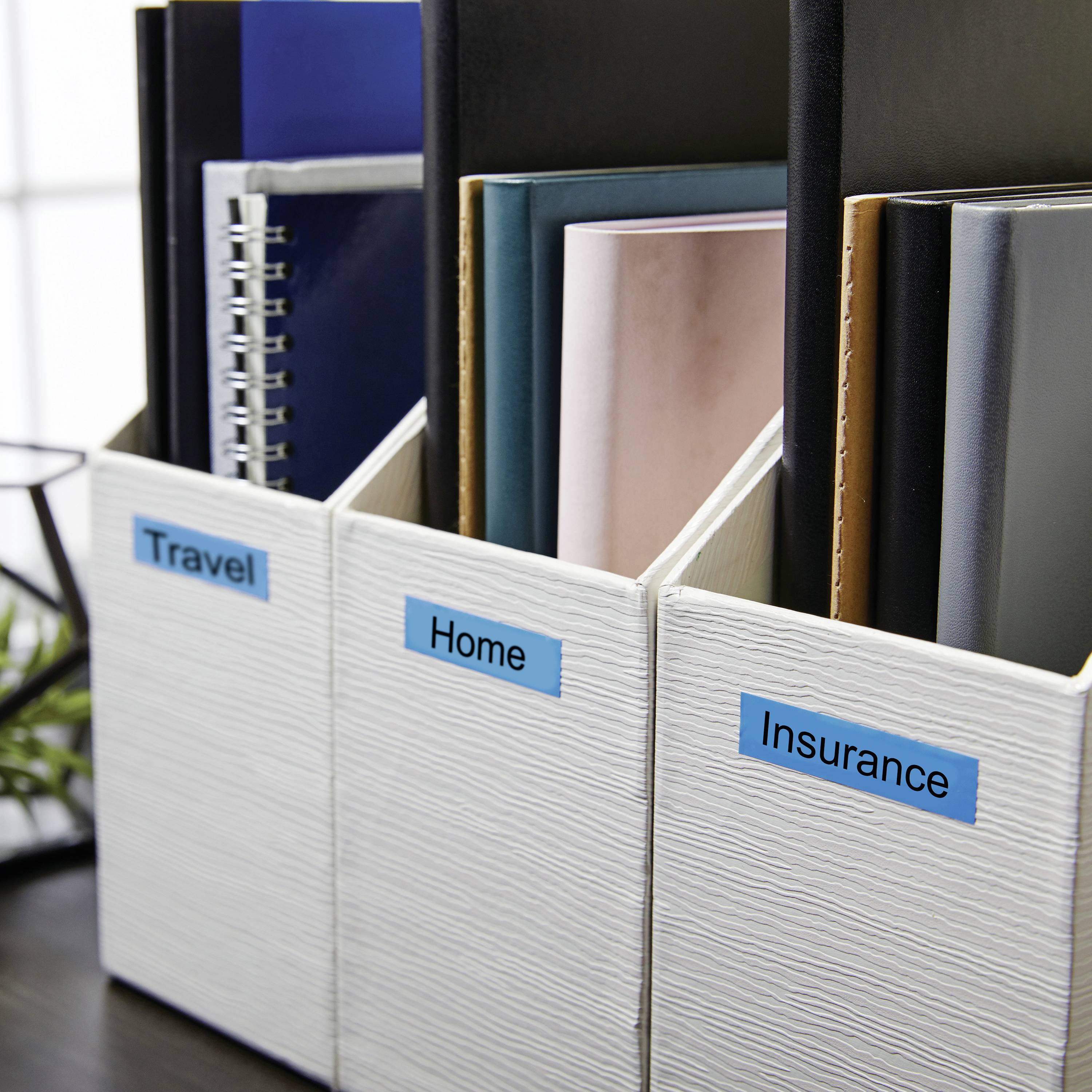 DYMO Schriftband D1 45016 Bandfarbe: Blau Schriftfarbe:Schwarz 12mm 7m