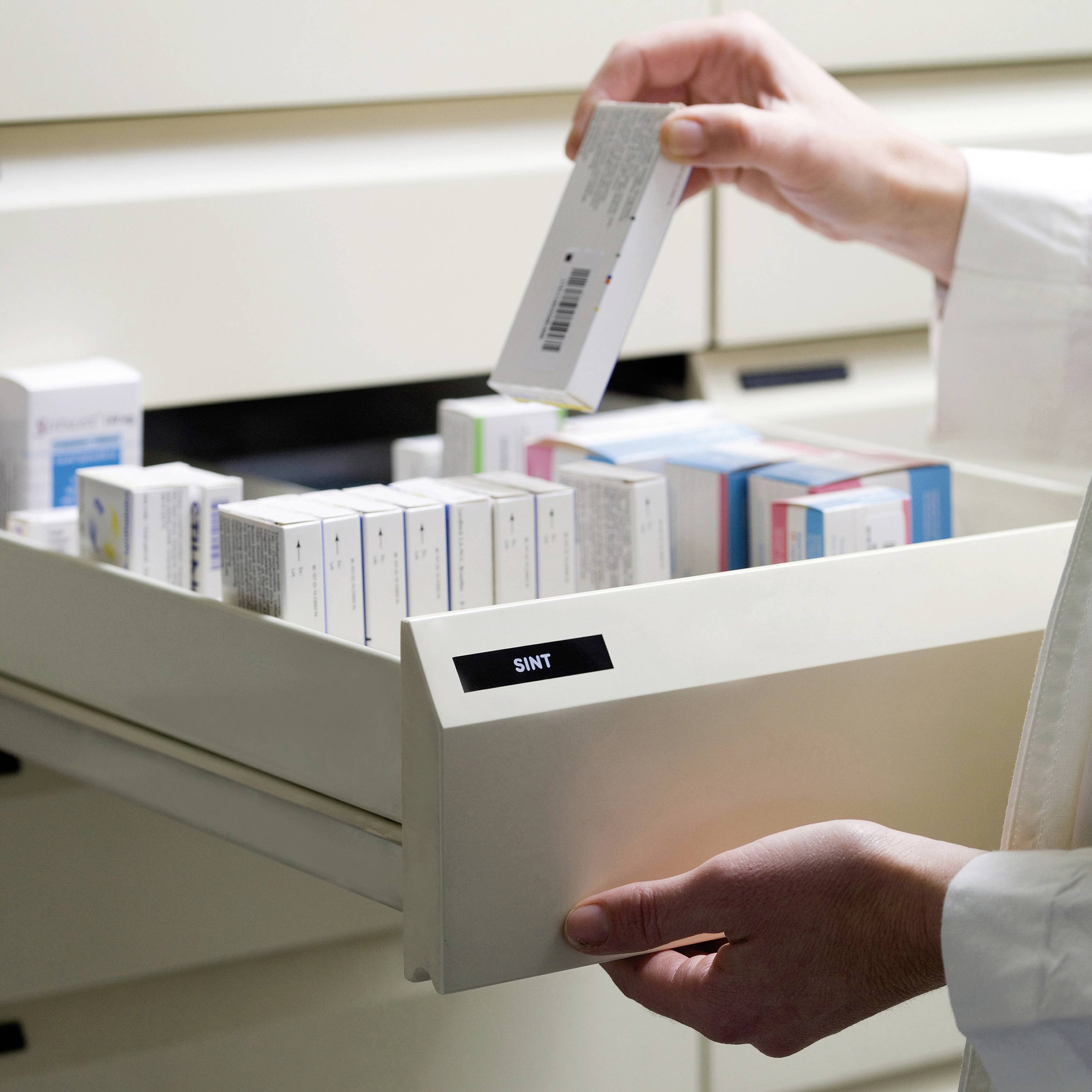 DYMO Schriftband D1 45021 Bandfarbe: Schwarz Schriftfarbe:Weiß 12mm 7m