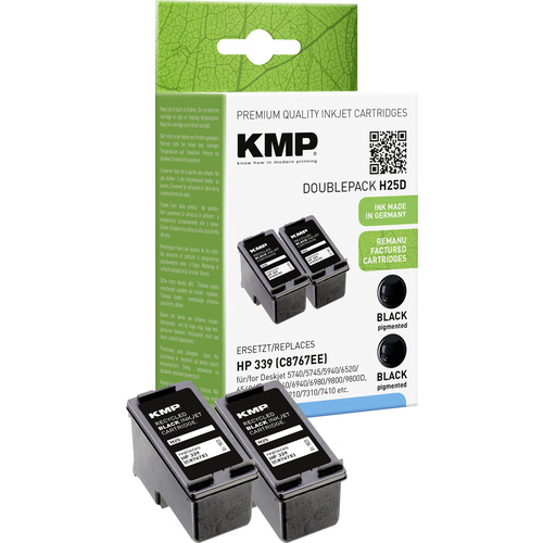 KMP Druckerpatrone ersetzt HP 339, C8767E Kompatibel 2er-Pack Schwarz H25D 1023,4021