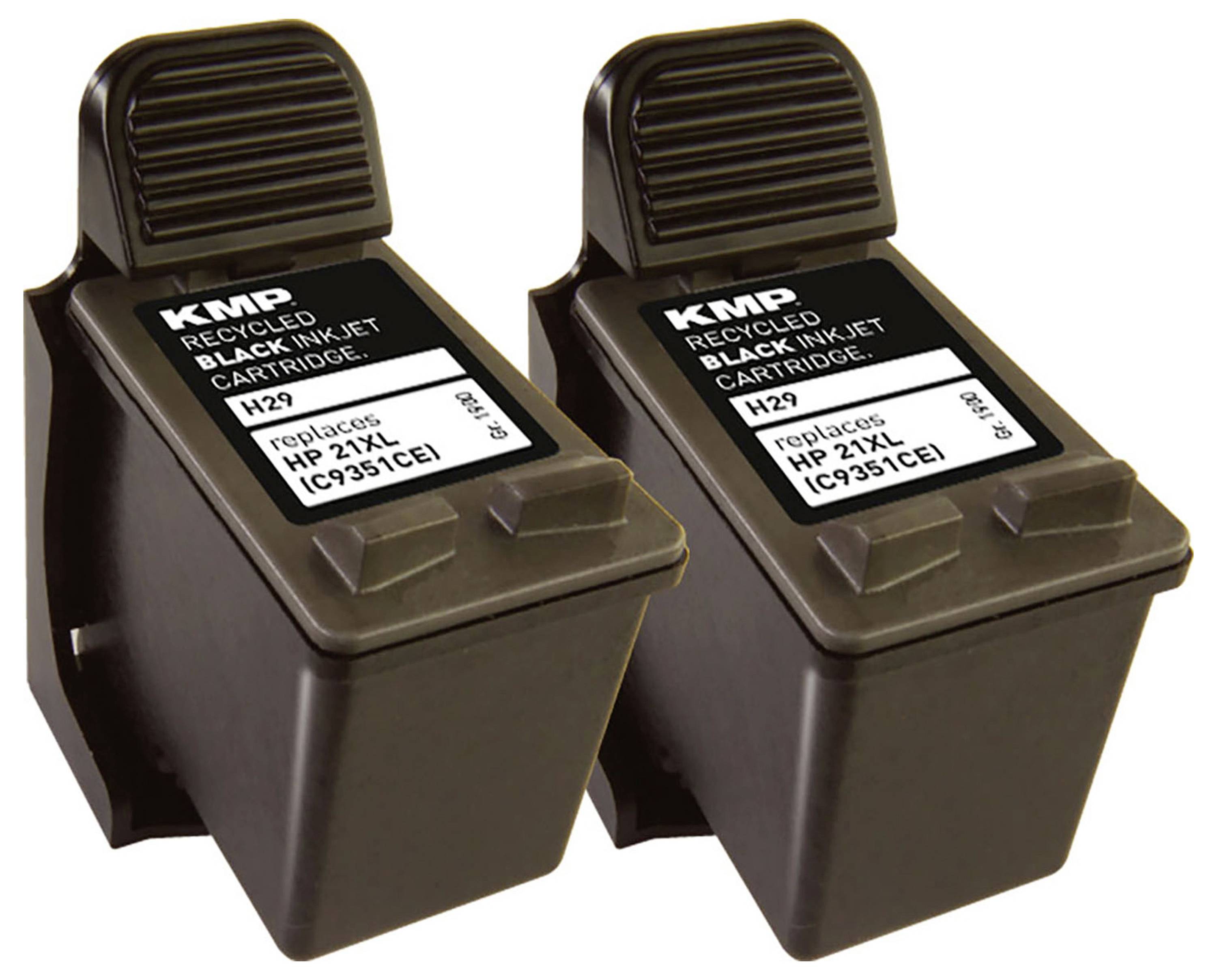 KMP Druckerpatrone ersetzt HP 21, C9351AE Kompatibel 2er-Pack Schwarz H29D 1900,4021