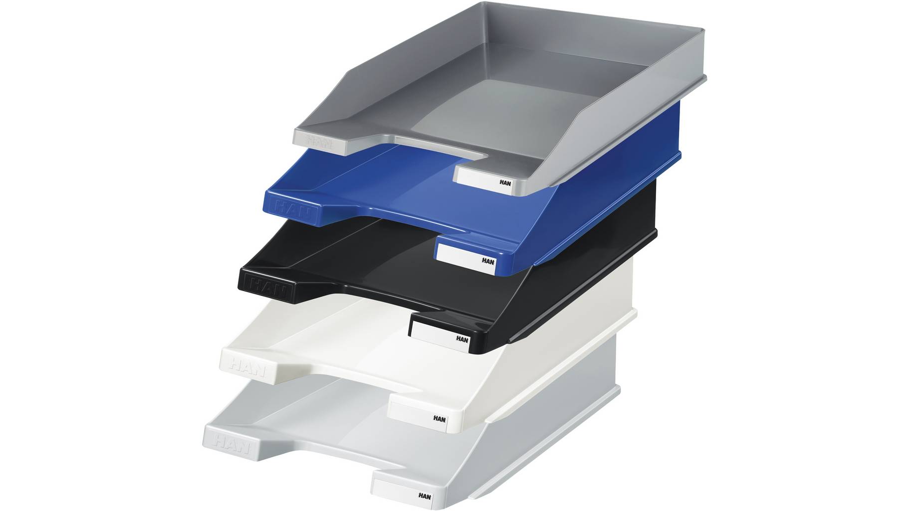 Bandejas Para Cartas HAN - 10 Unidades, Apilables, Hasta Formato A4/C4, Color Azul Claro
