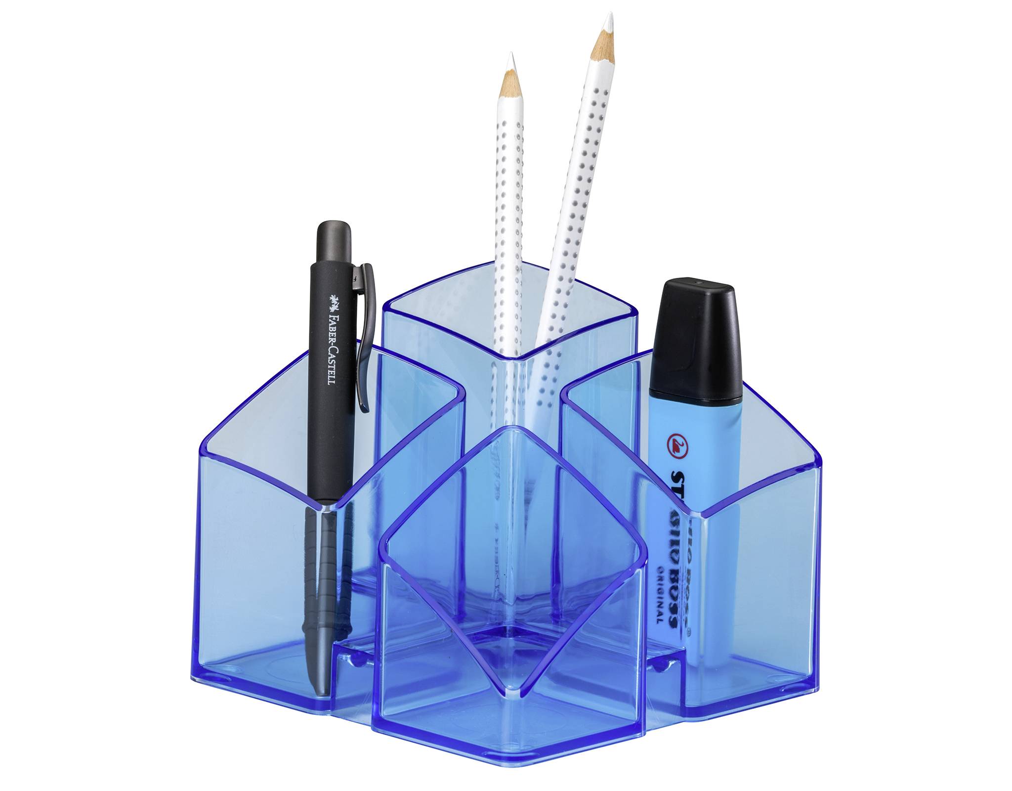 HAN SCALA 17450-23 Stifteköcher Klar, Transparent Anzahl der Fächer: 4