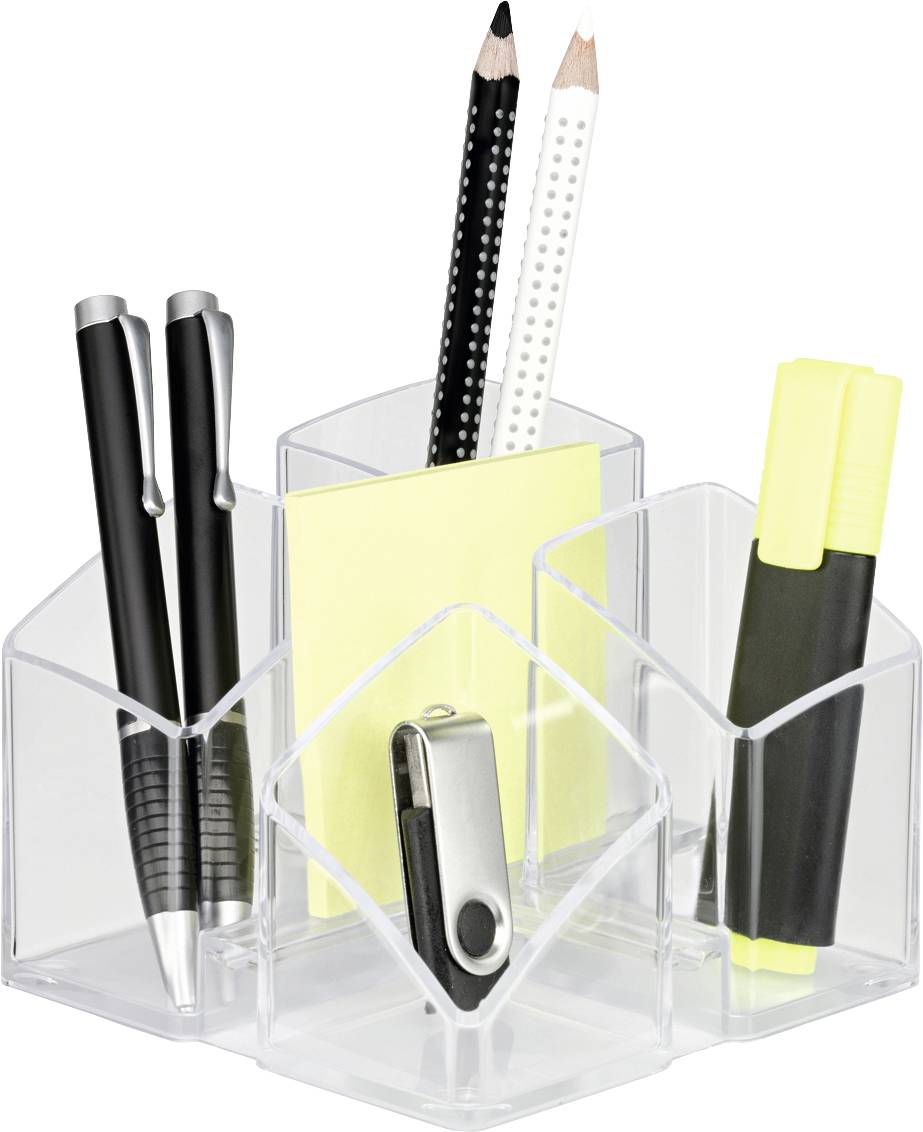 HAN SCALA 17450-23 Stifteköcher Klar, Transparent Anzahl der Fächer: 4