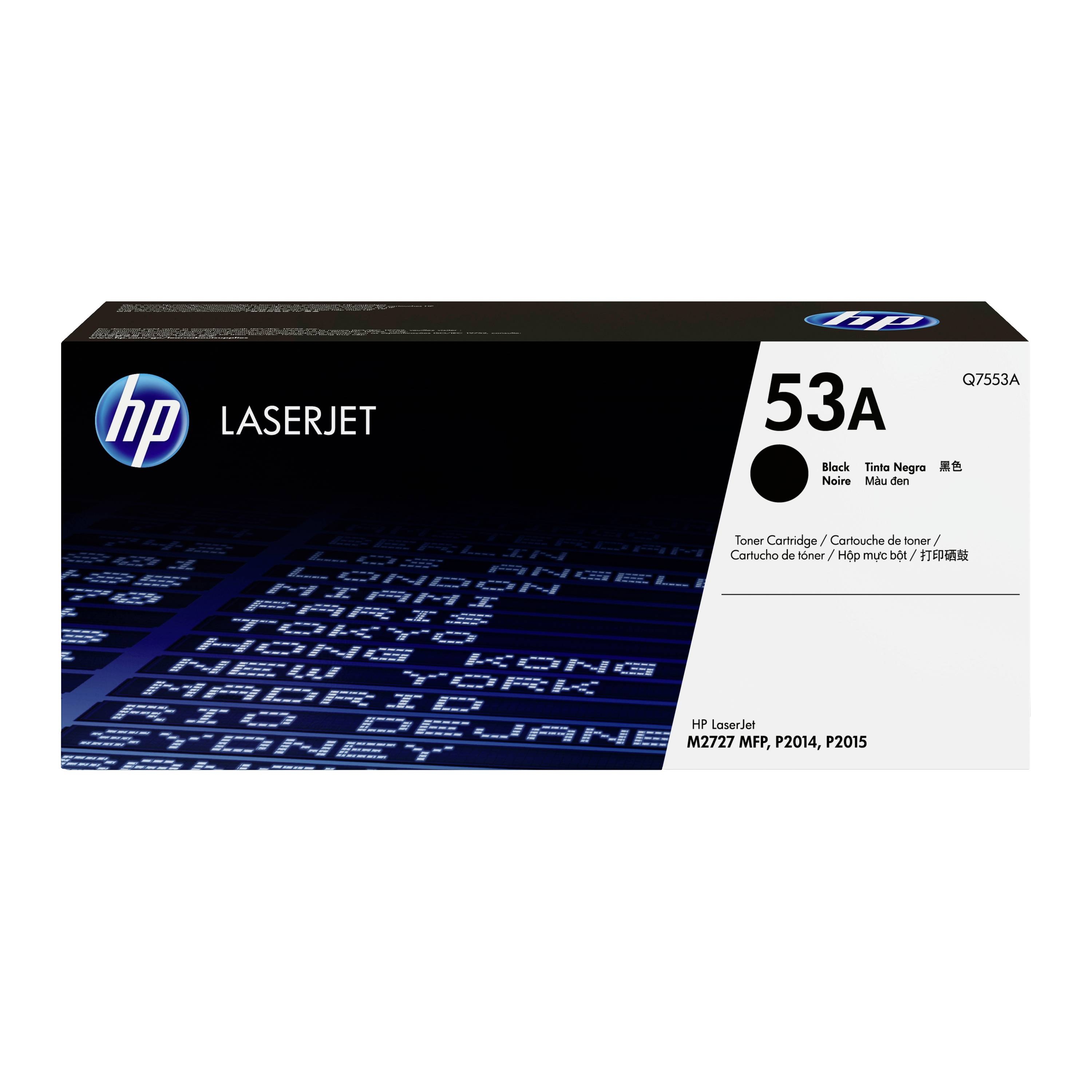 HP LaserJet 53A schwarze Tonerpatrone für M2727 MFP, P2014 und P2015 Drucker.