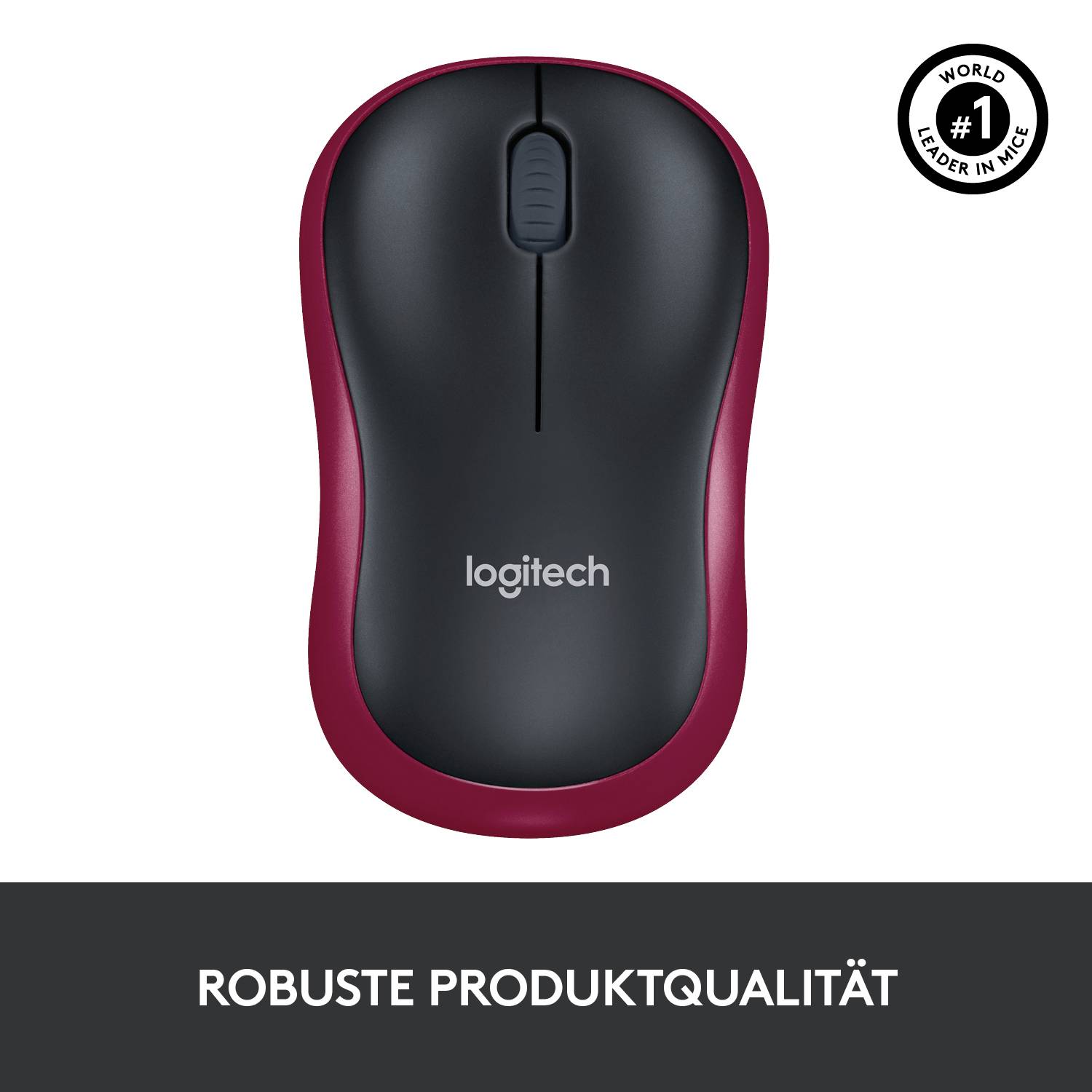 Logitech Wireless Maus M185, USB, rot