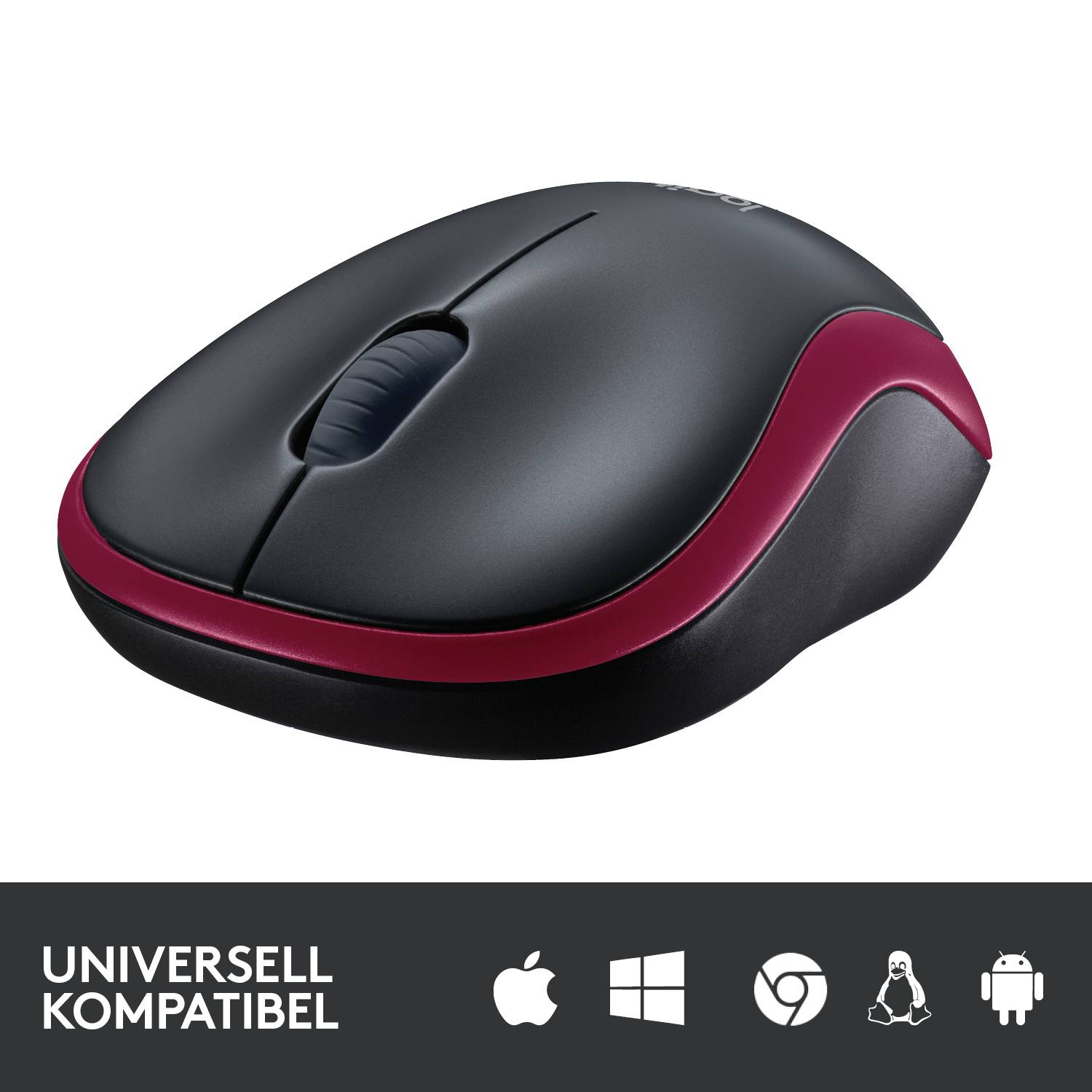 Logitech Wireless Maus M185, USB, rot