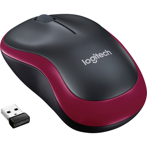 Logitech M185 Wireless Mouse Funk Maus Optisch Rot