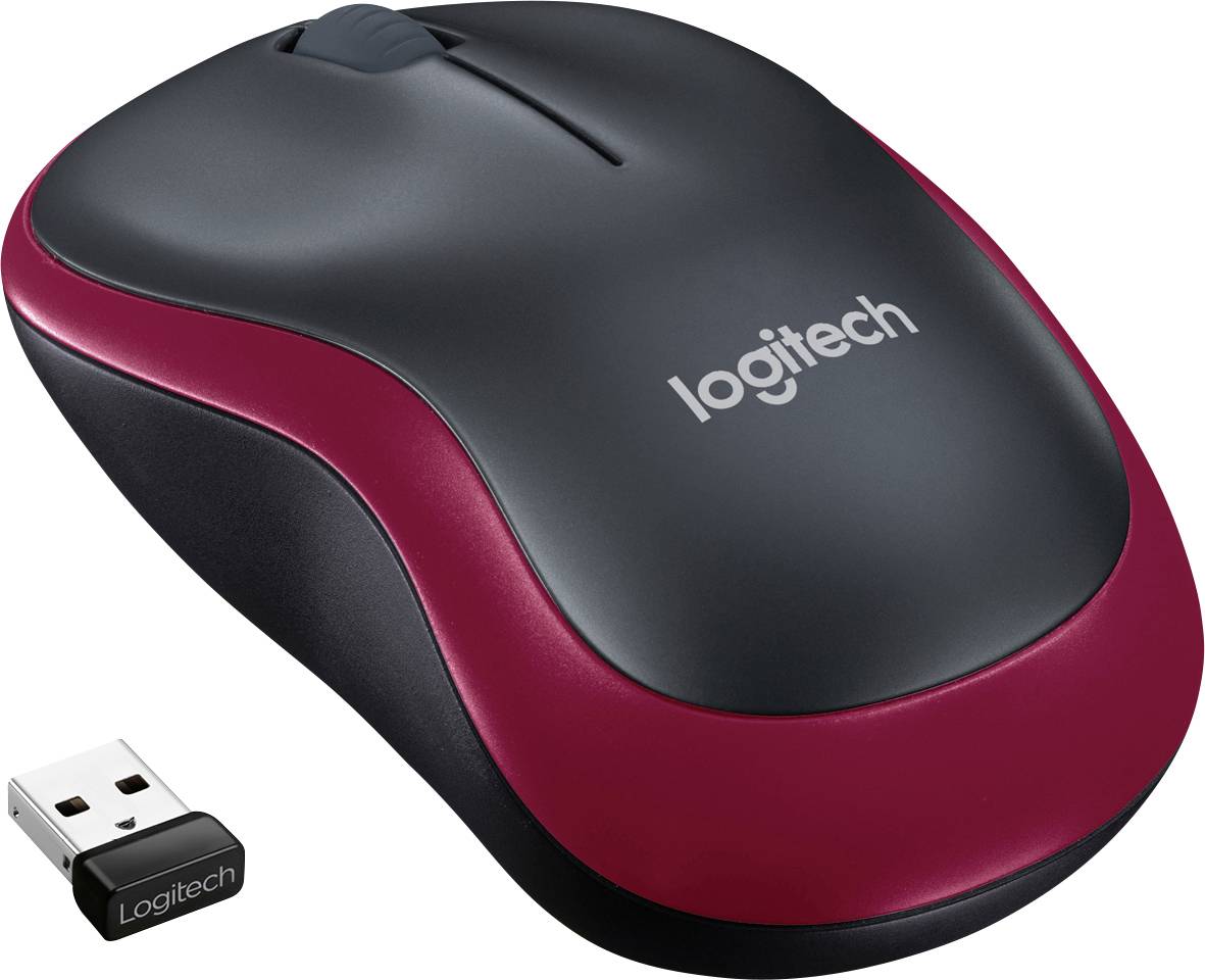 Logitech Wireless Maus M185, USB, rot