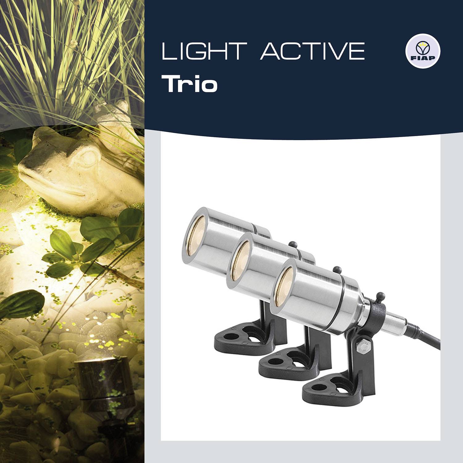 FIAP 3215 Light Active Trio Garten- und Unterwasserbeleuchtung Messing (vernickelt)