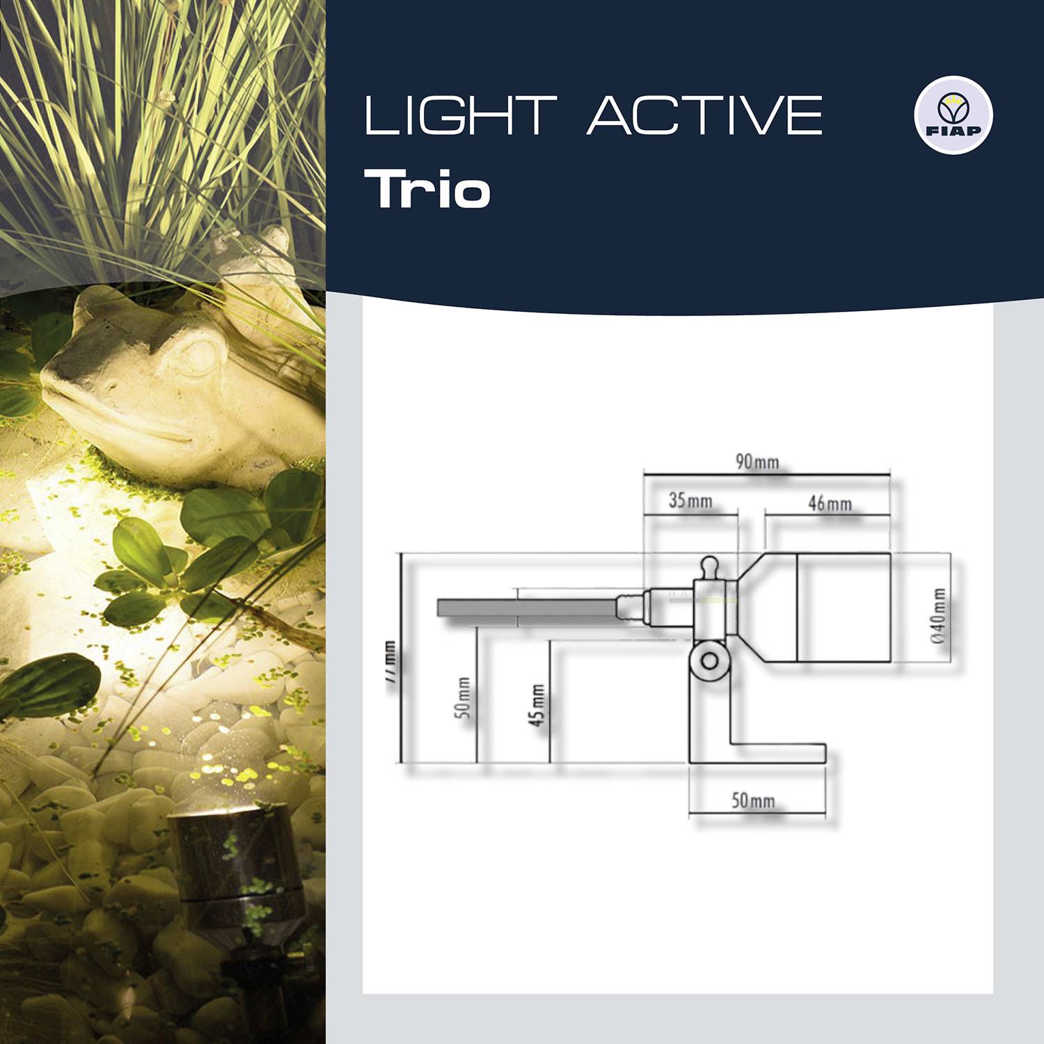 FIAP 3215 Light Active Trio Garten- und Unterwasserbeleuchtung Messing (vernickelt)