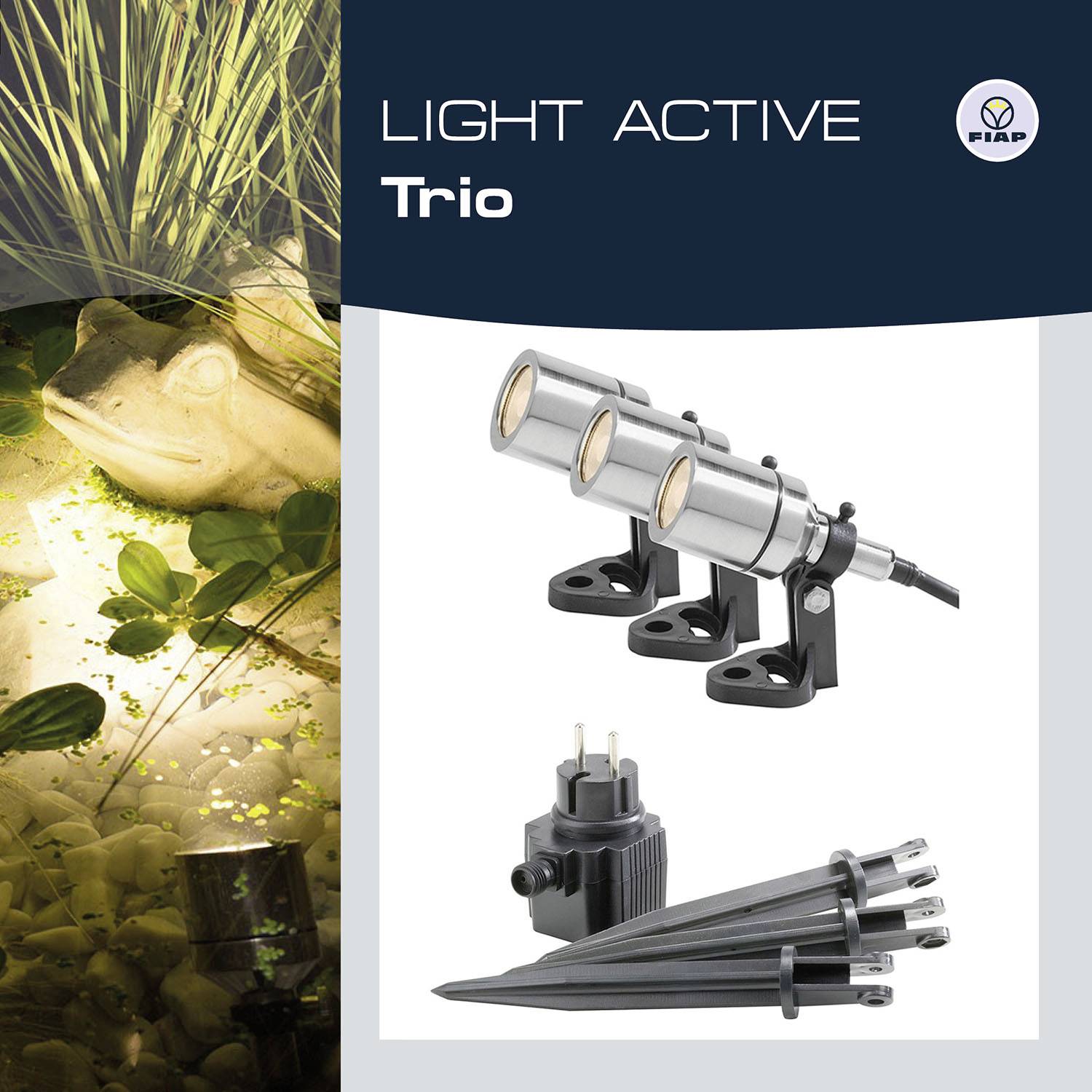 FIAP 3215 Light Active Trio Garten- und Unterwasserbeleuchtung Messing (vernickelt)