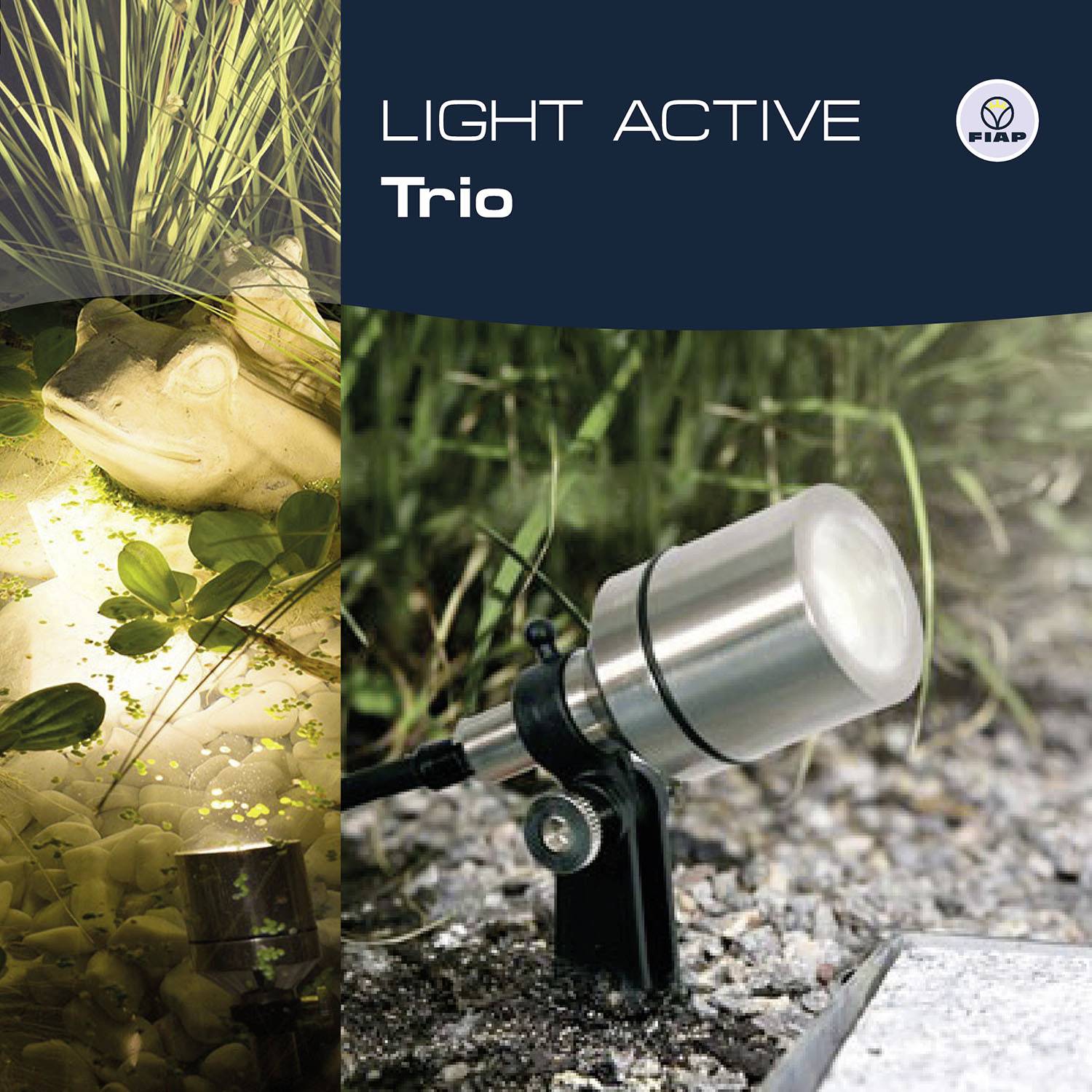 FIAP 3215 Light Active Trio Garten- und Unterwasserbeleuchtung Messing (vernickelt)