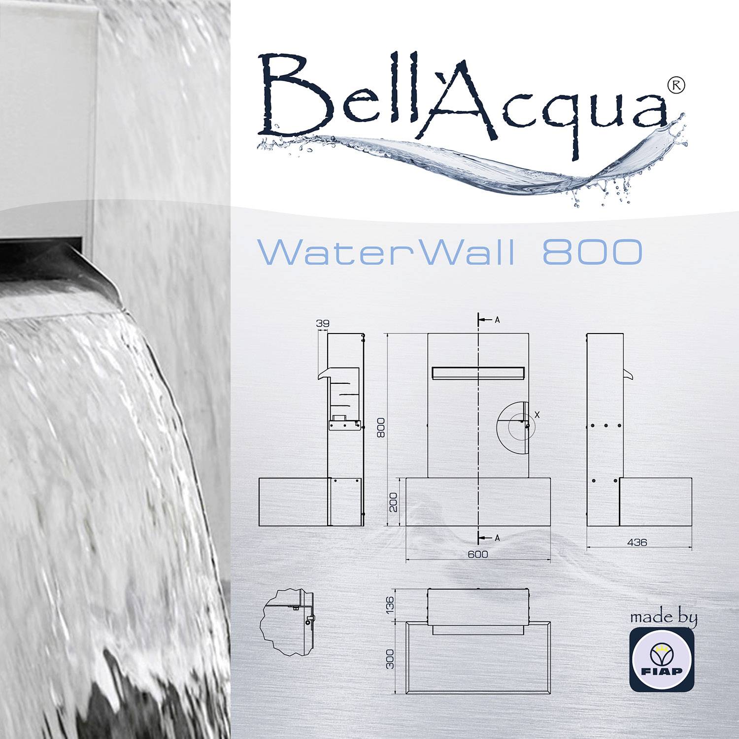 FIAP 3148 Bell´Acqua® WATERWALL 800 Gartenbrunnen
