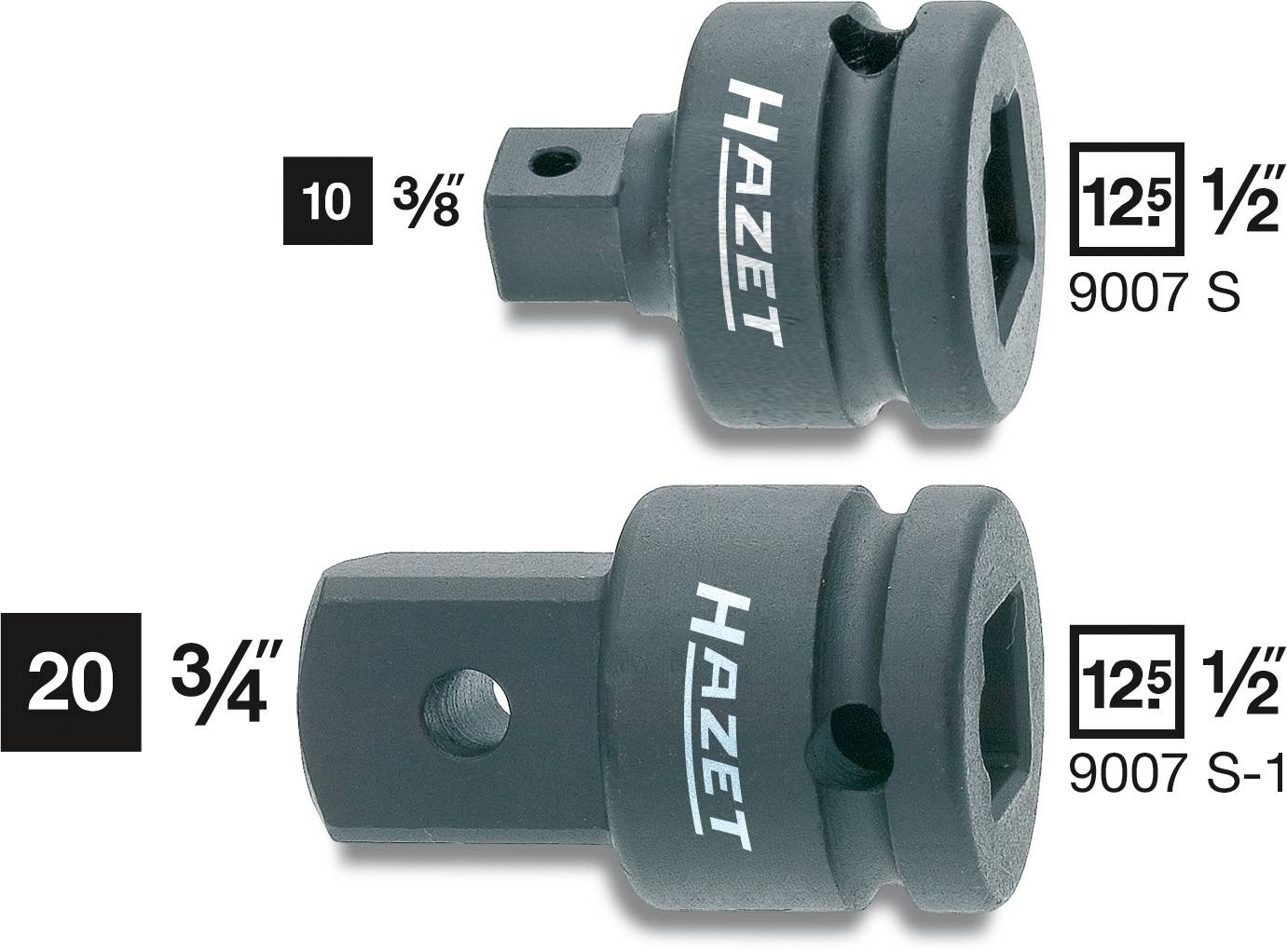 Hazet 9007S Steckschlüssel-Adapter 3/8 Zoll Antrieb 1/2" (12.5 mm) 37mm 1St.