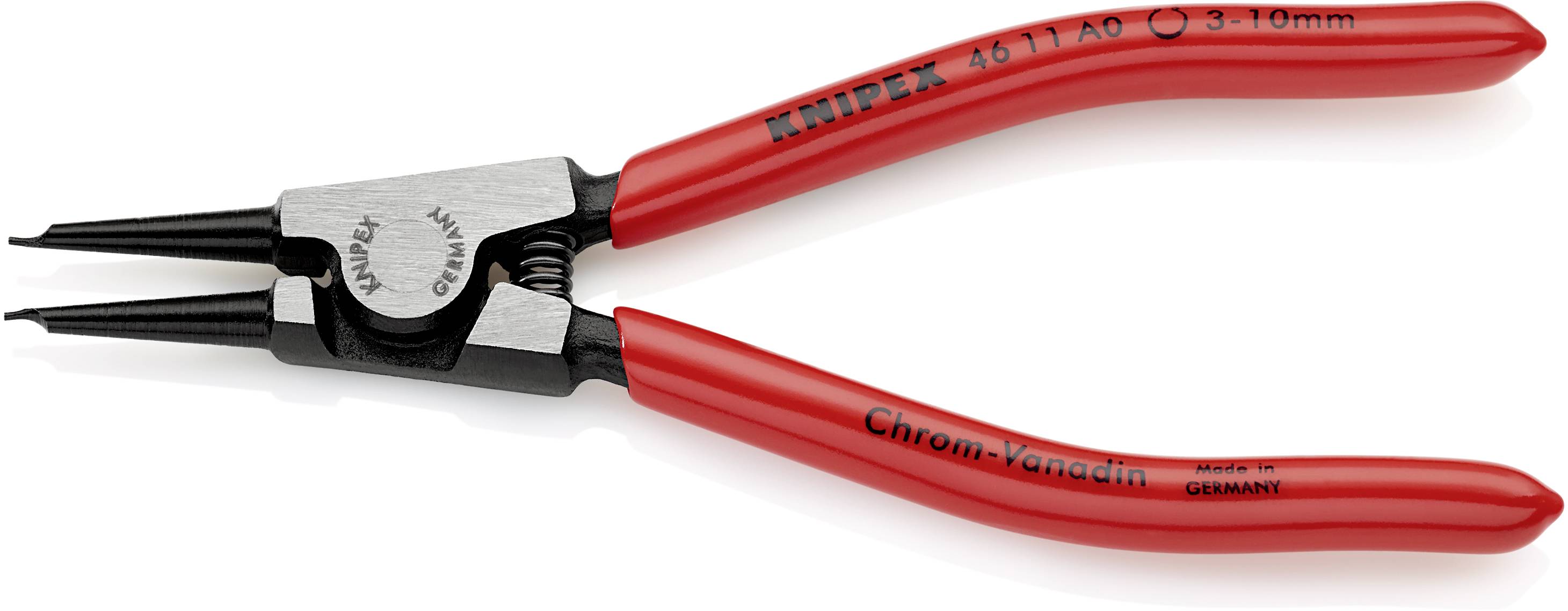 Knipex 46 11 A0 Seegeringzange Passend für (Seegeringzangen) Außenringe 3-10 mm Spitzenform (Details) gerade