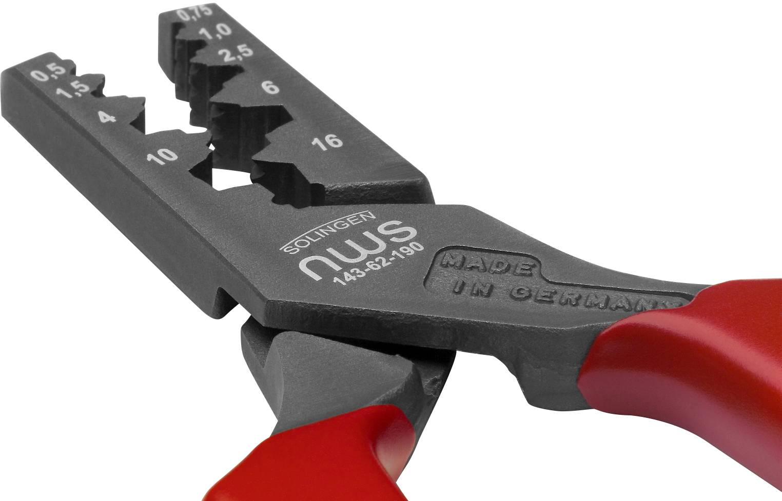 NWS 143-62-190 Presszange Aderendhülsen 0.5 bis 16mm²
