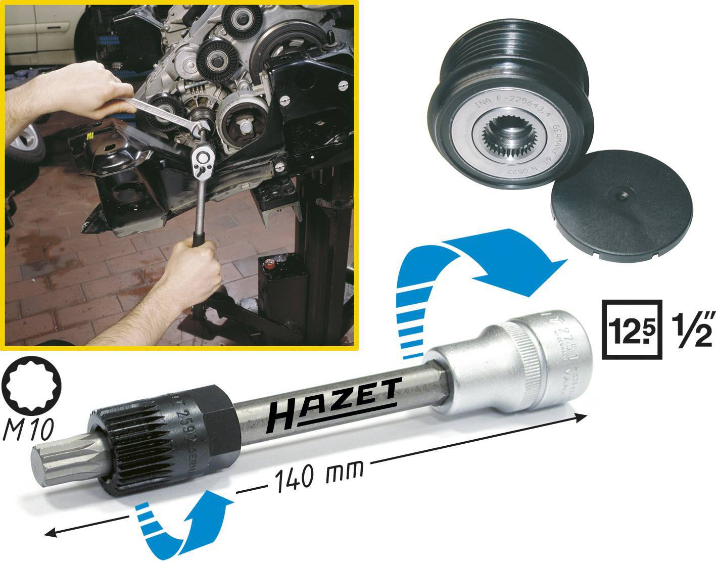 Werkzeugsortiment 4641/2, 2-tlg.4k.hohl 12,5mm 1/2Zoll, Anz. WKZ: 2, HAZET