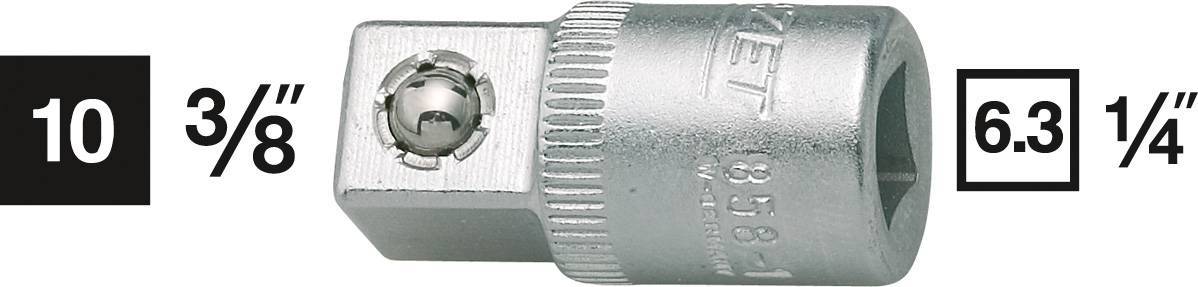 Adapter für Steckschlüsselgrößen: von 3/8 Zoll auf 1/4 Zoll.