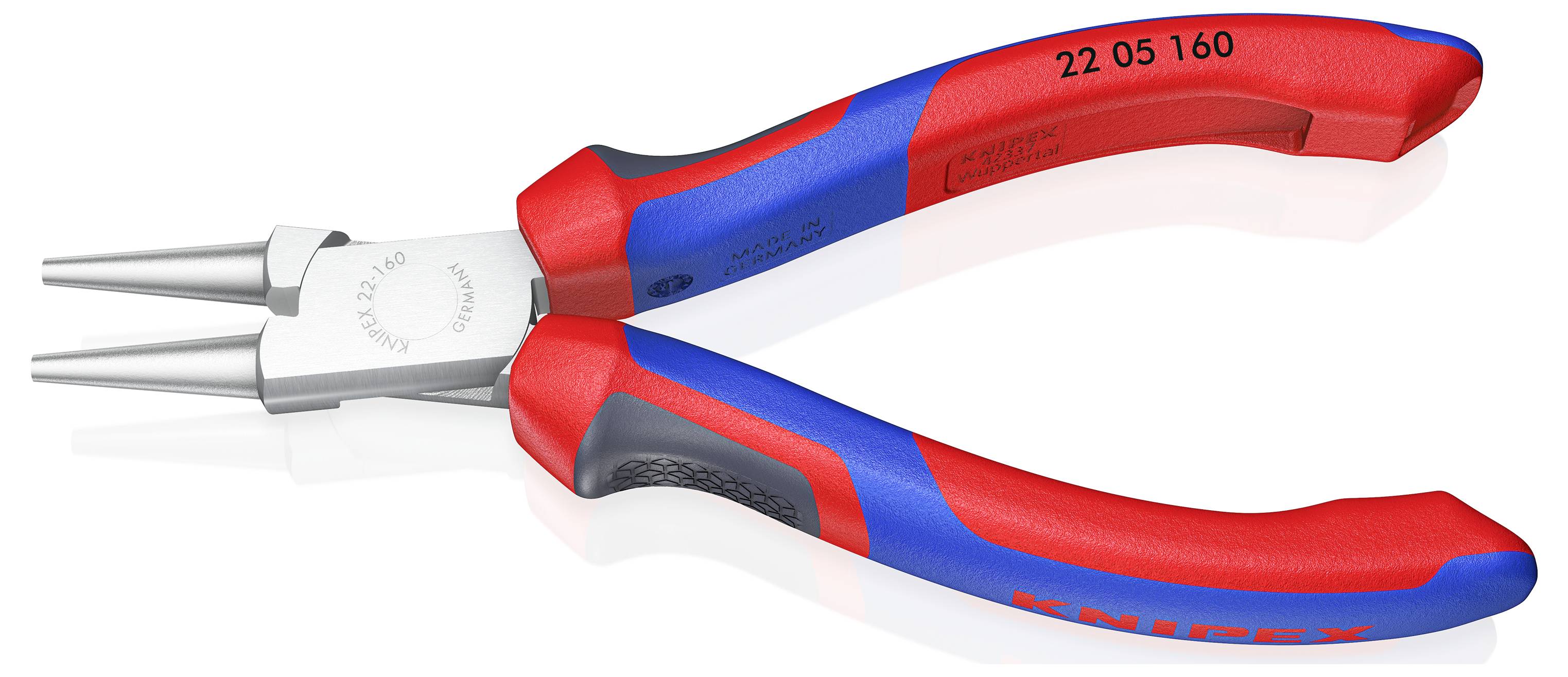 Knipex 22 05 160 Werkstatt Rundzange Gerade Chrom-Vanadium Elektrostahl 160 mm