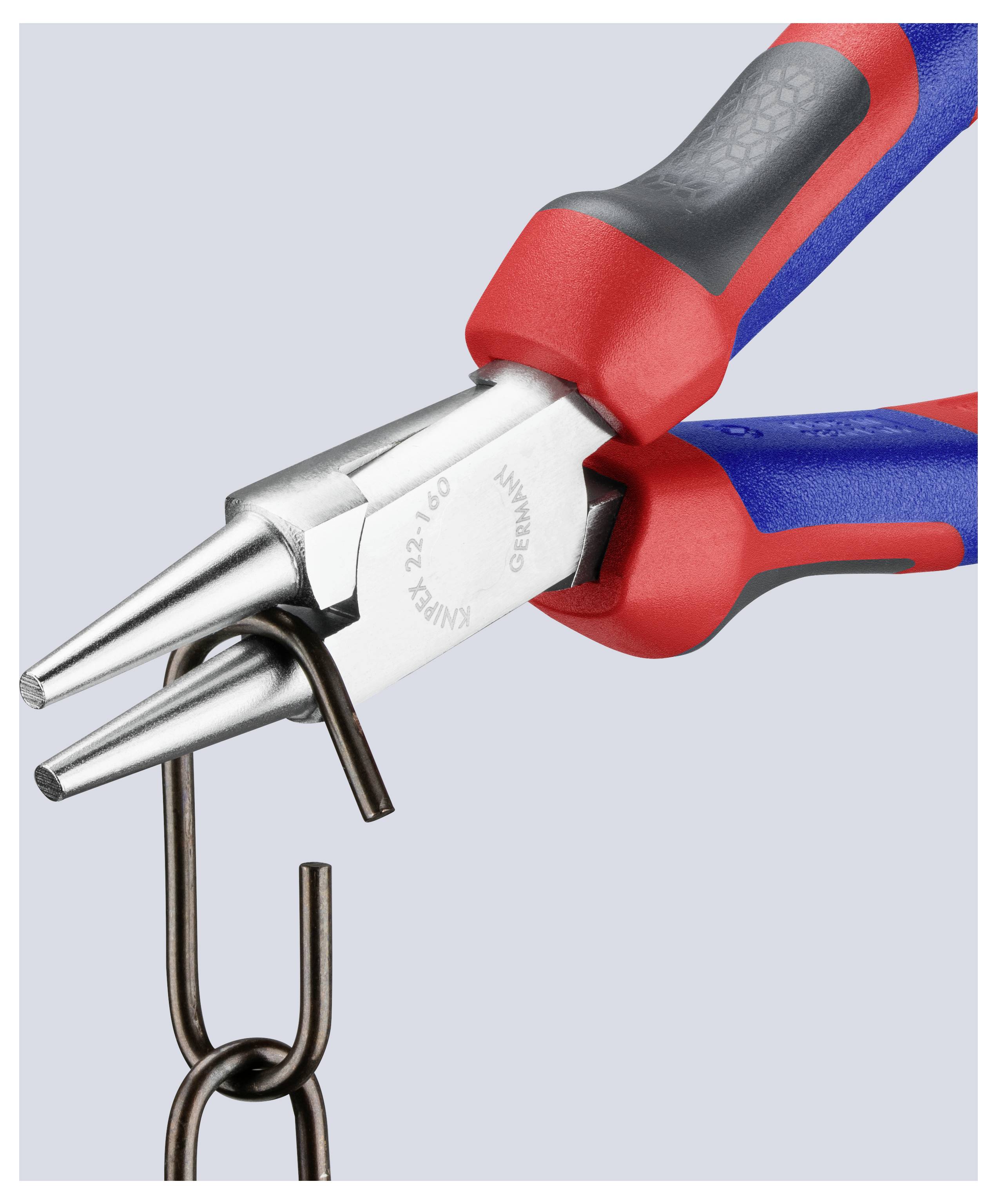 Knipex 22 05 160 Werkstatt Rundzange Gerade Chrom-Vanadium Elektrostahl 160mm