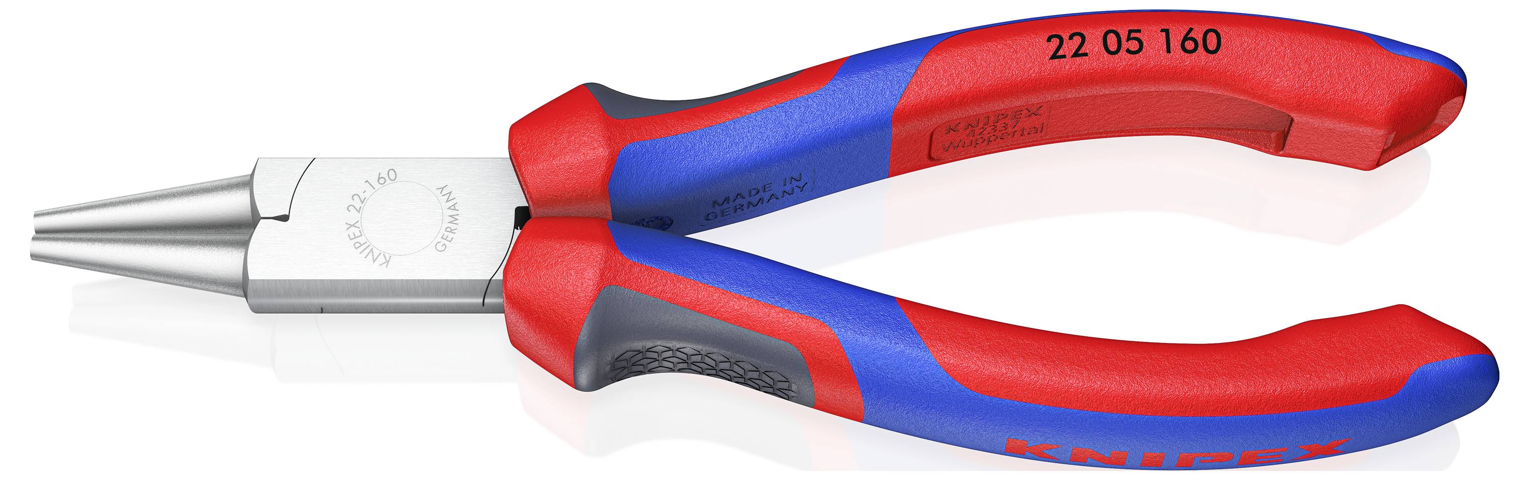 Knipex 22 05 160 Werkstatt Rundzange Gerade Chrom-Vanadium Elektrostahl 160 mm