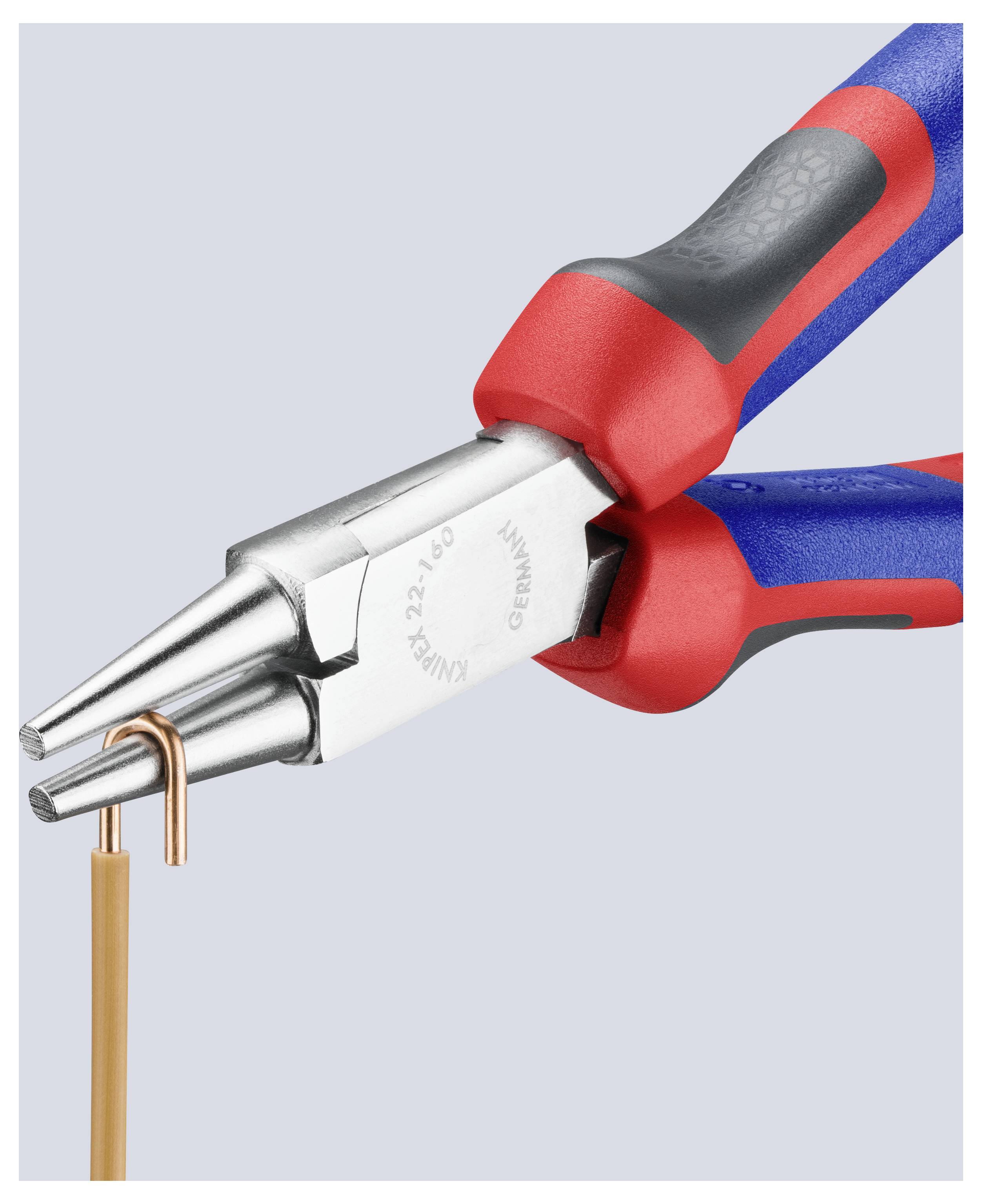 Knipex 22 05 160 Werkstatt Rundzange Gerade Chrom-Vanadium Elektrostahl 160 mm