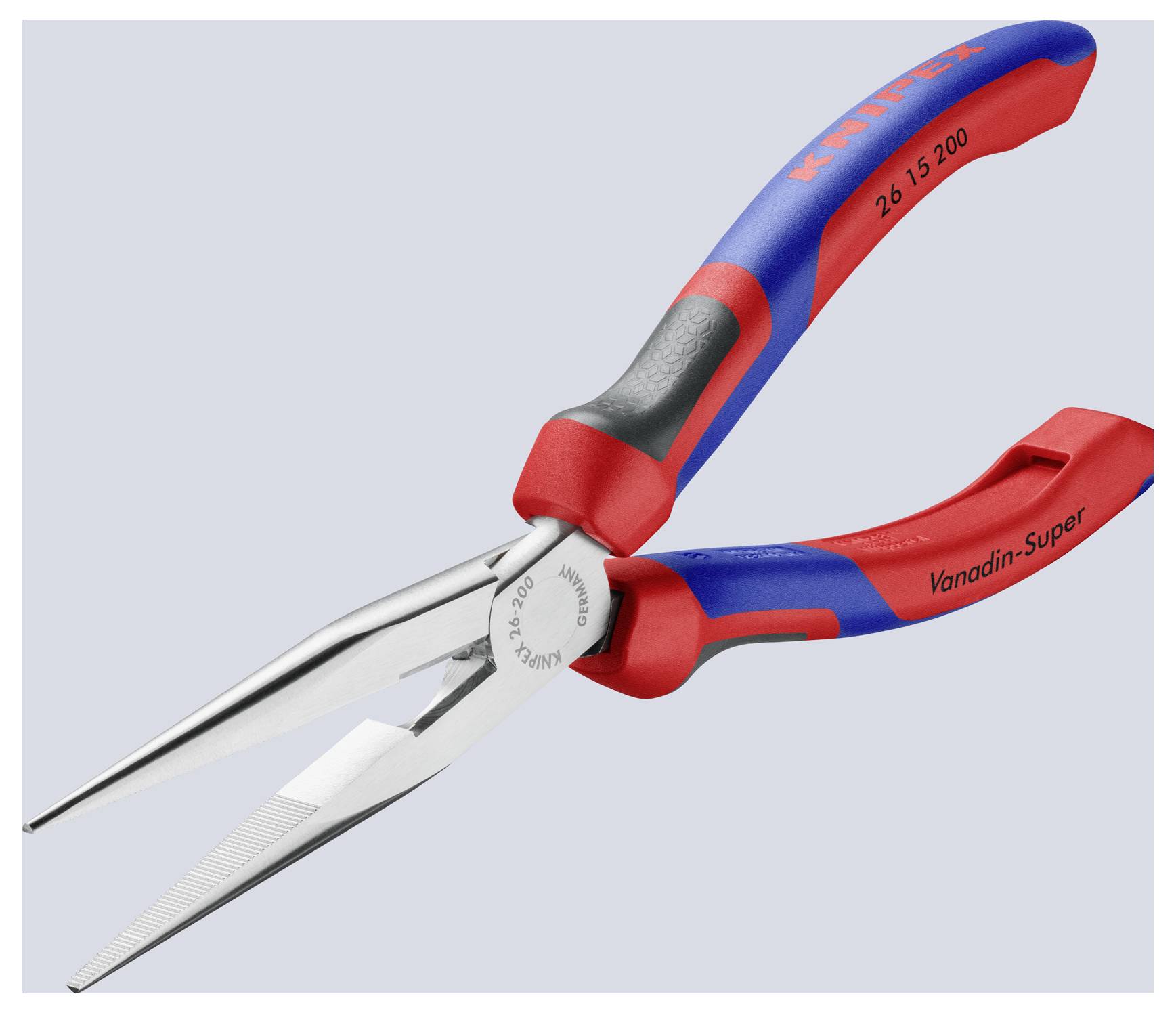 Rote und blaue Spitzzangen mit „Knipex