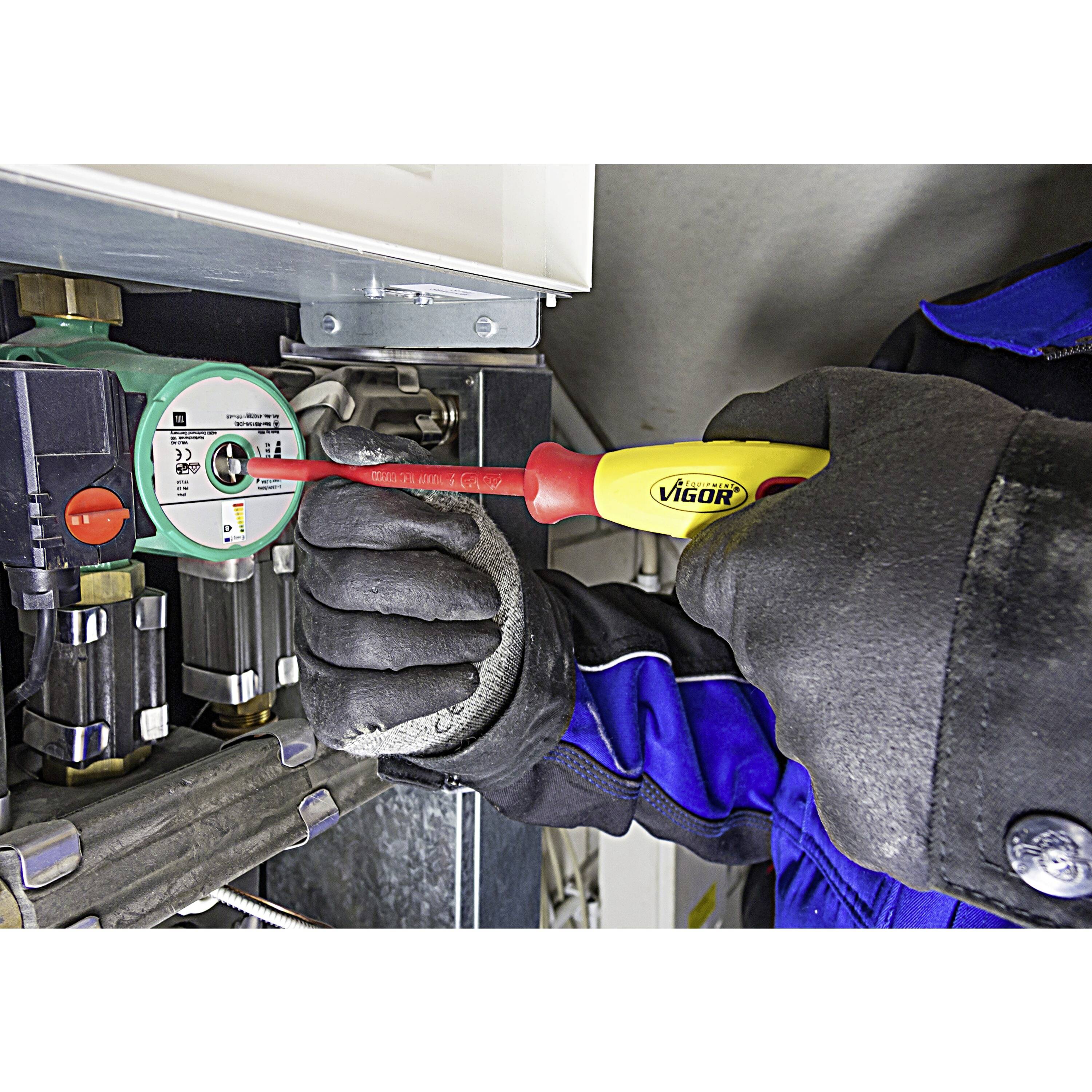 Vigor VDE Schraubendreher-Set 7teilig Schlitz, Kreuzschlitz Phillips