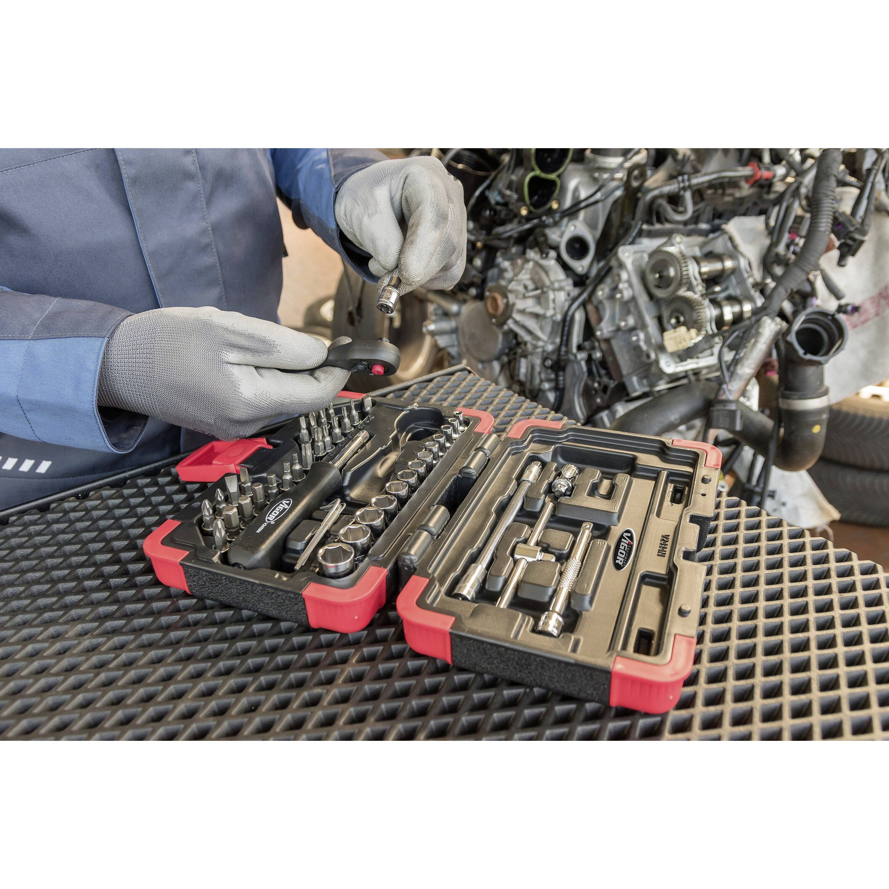 Vigor Steckschlüsselsatz metrisch 1/4" (6.3 mm) 46teilig V2414