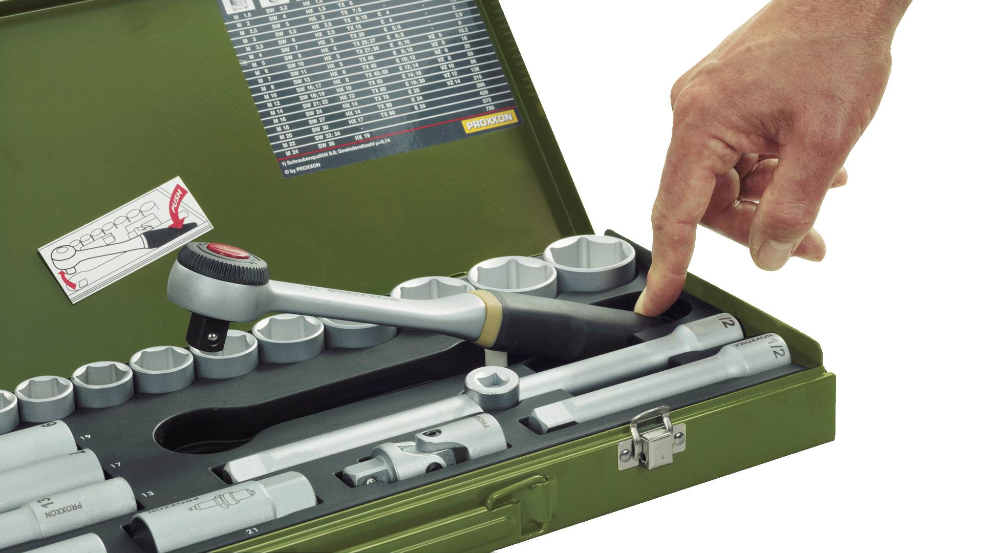 Proxxon Industrial Steckschlüsselsatz metrisch 1/4" (6.3 mm) 36teilig 23080