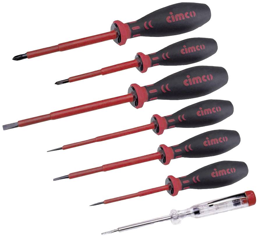 Cimco VDE Schraubendreher-Set 7teilig Schlitz, Kreuzschlitz Pozidriv