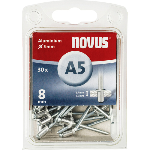 Novus 108964503 Blindniete (Ø x L) 5mm x 8mm Aluminium Aluminium 30St.